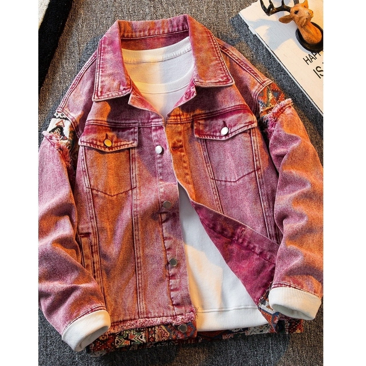 Retro ethnic denim jacket D0134