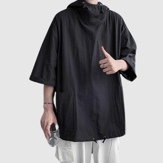 Hooded three-quarter sleeve tops HL2468