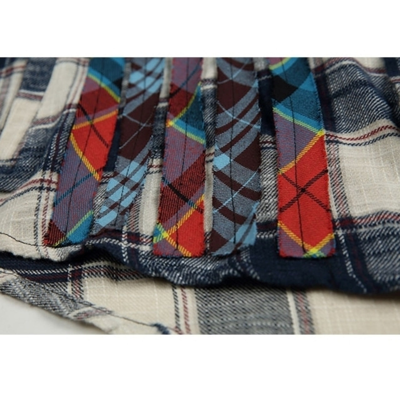 Contrast Color Check Shirt D0062