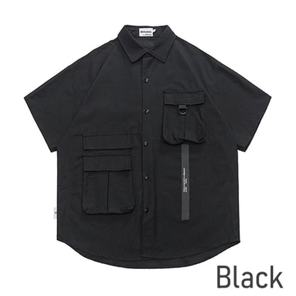 Multi-pocket short sleeve shirt HL1608