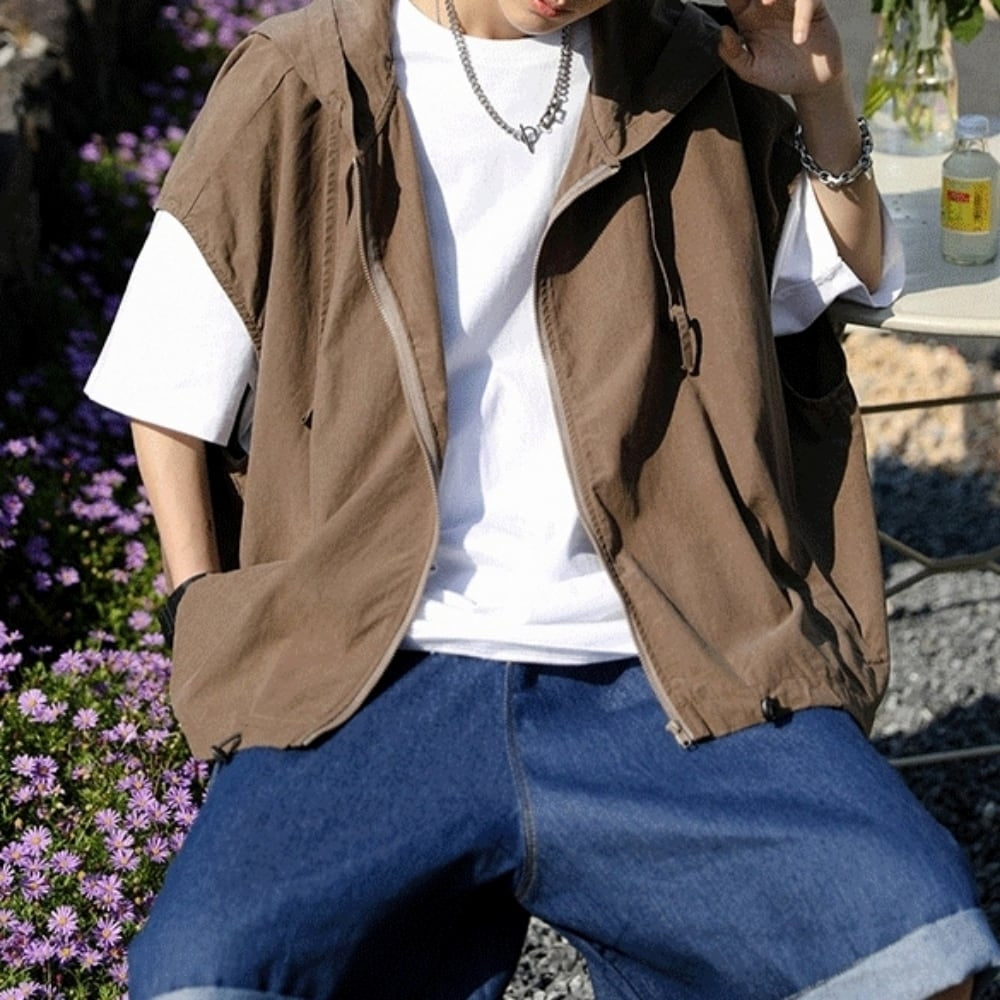 Zip-up vest with hood HL2557