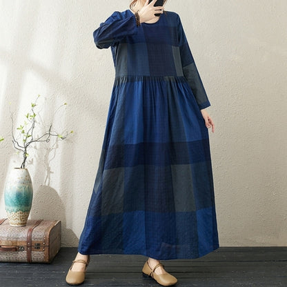 Blue grid one piece D0067