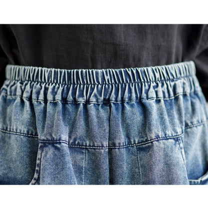 Wide baggy denim pants D0074
