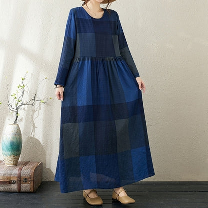 Blue grid one piece D0067