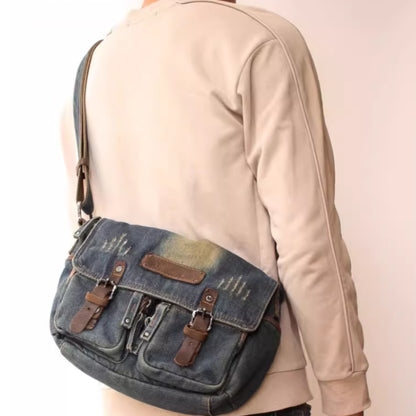 Retro Denim Messenger Bag D0042