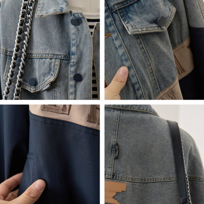 Logo embroidered denim jacket D0089