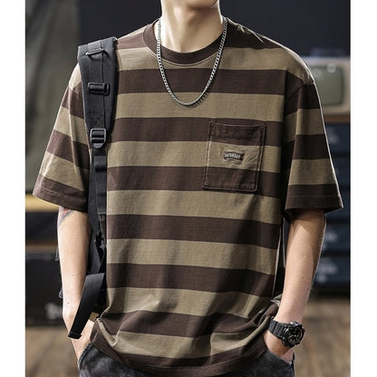 ポケットデザインボーダーTシャツ HL2578