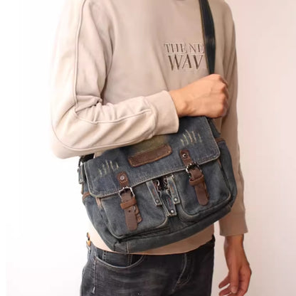 Retro Denim Messenger Bag D0042