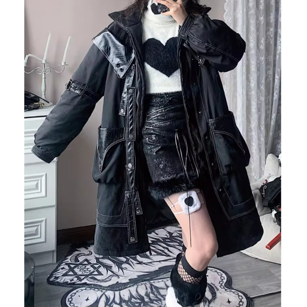 Stand collar padded coat E7021