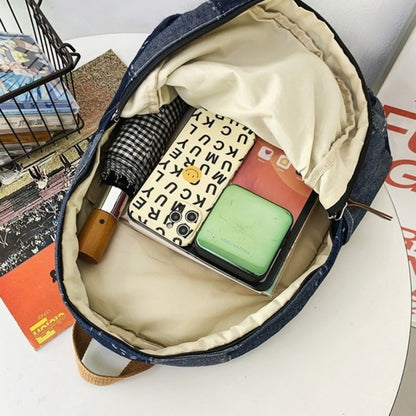Patchwork Denim Backpack D0035