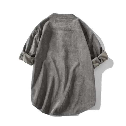Collarless corduroy shirt HL2491