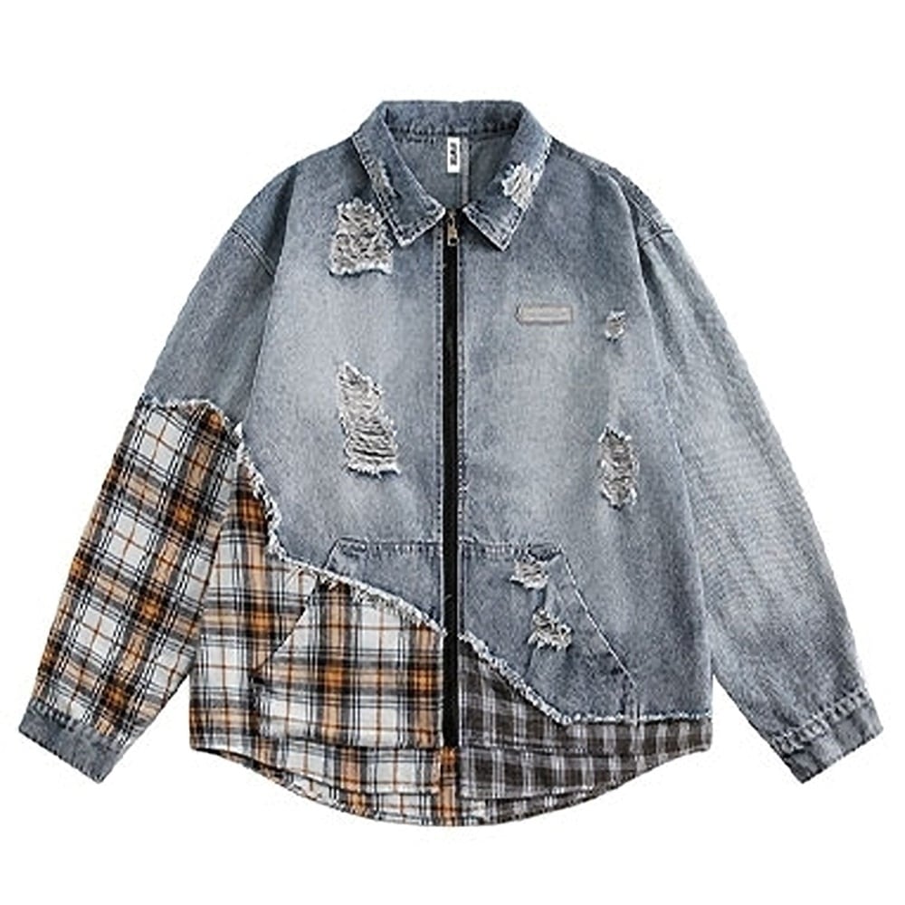 Zip up retro denim jacket HL2323