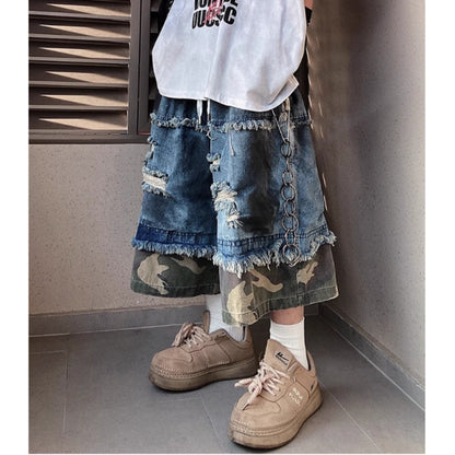 Wide leg cropped denim jeans D0099