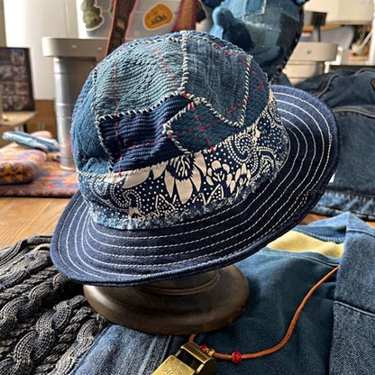 Indigo denim bucket hat D0001