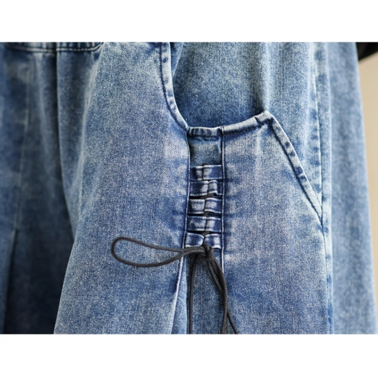 Wide baggy denim pants D0074