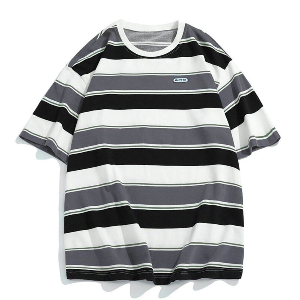Round neck border T-shirt HL2580