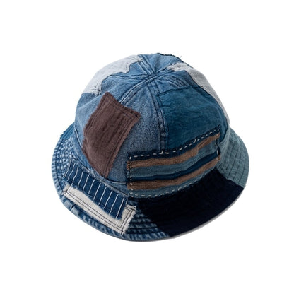 Patchwork denim hat HL2548