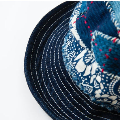 Indigo denim bucket hat D0001
