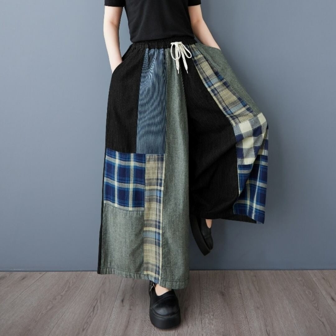 Flare wide denim pants D0021