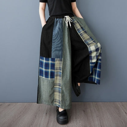 Flare wide denim pants D0021