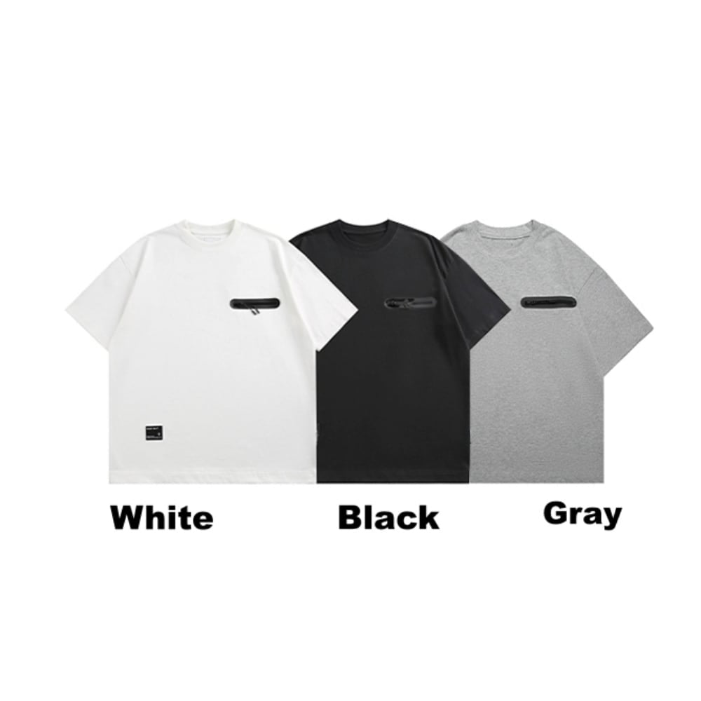 Zipper pocket design T-shirt HL2564