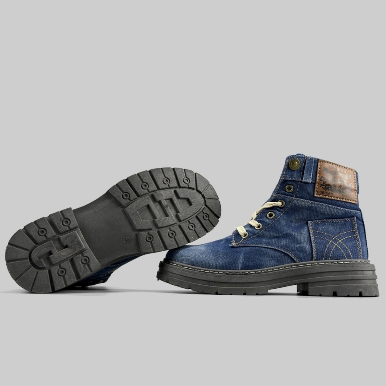 Lace up Denim Boots D0016