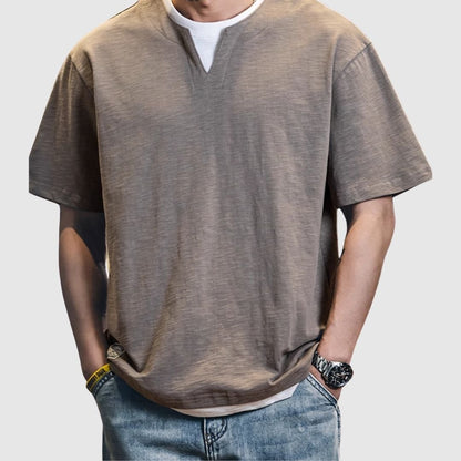 Faux layered casual tops HL2556