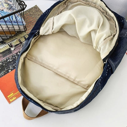 Patchwork Denim Backpack D0035