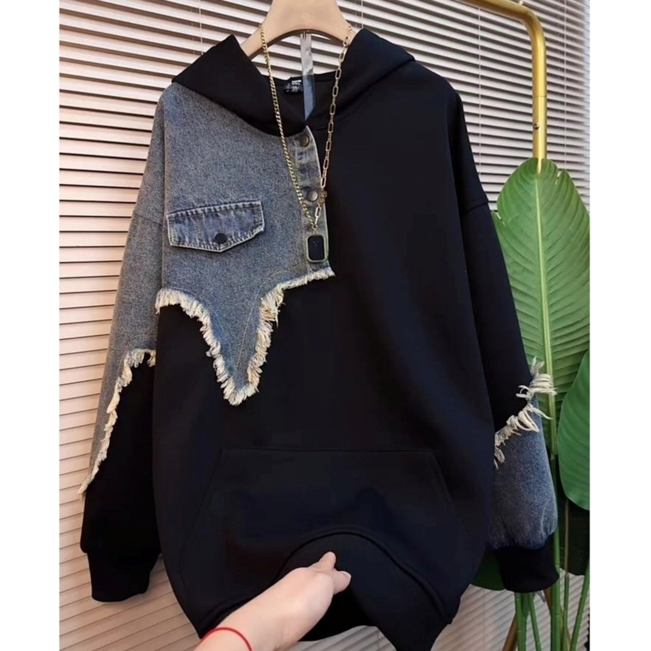 Denim docking hoodie D0087