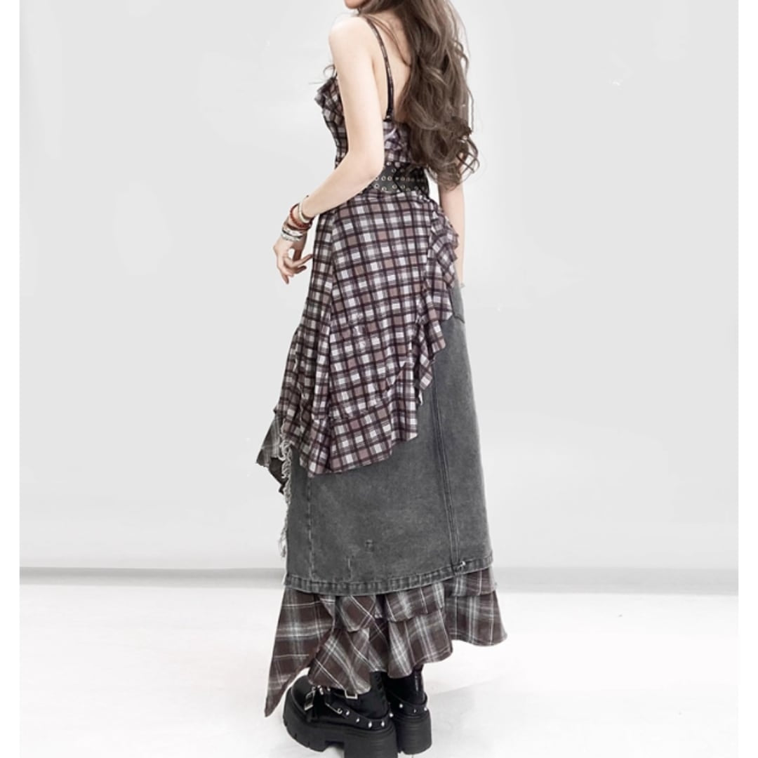 Asymmetric camisole tops E7017