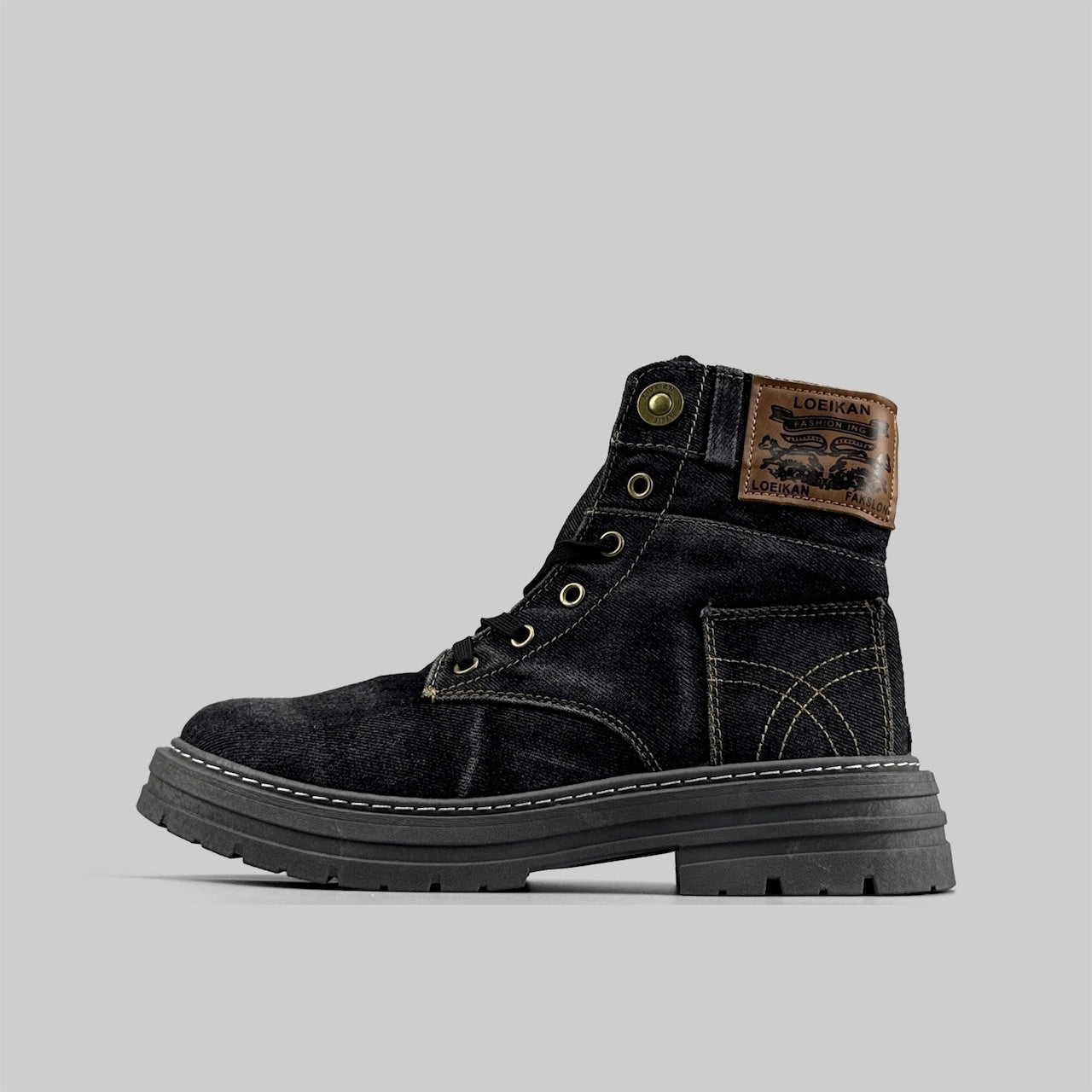 Lace up Denim Boots D0016