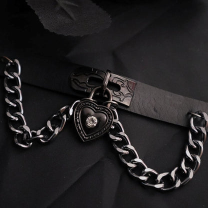 Heart & chain choker E7034