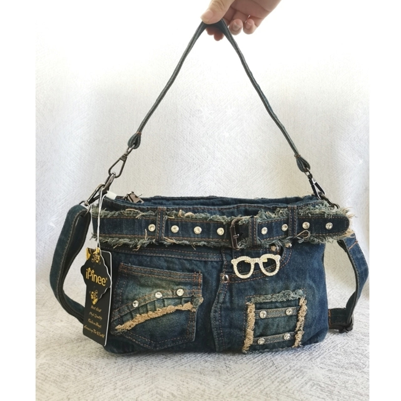 Belt Design Denim Bag D0041