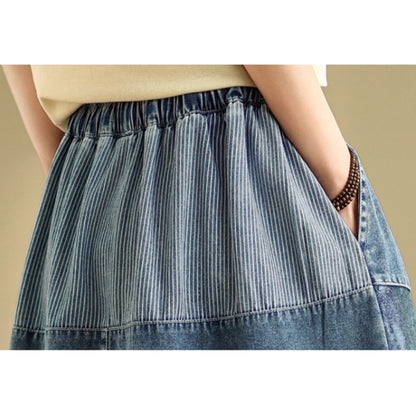Patchwork denim skirt D0073
