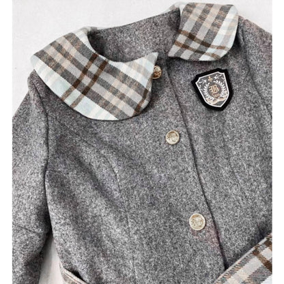 Short length coat & Pleated skirt E7005