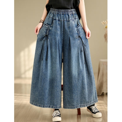 Wide baggy denim pants D0074