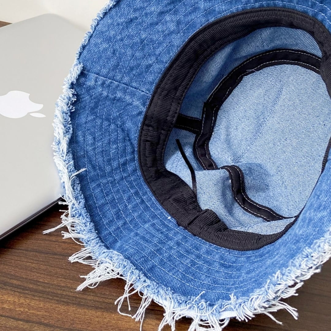 Patchwork denim hat D0051