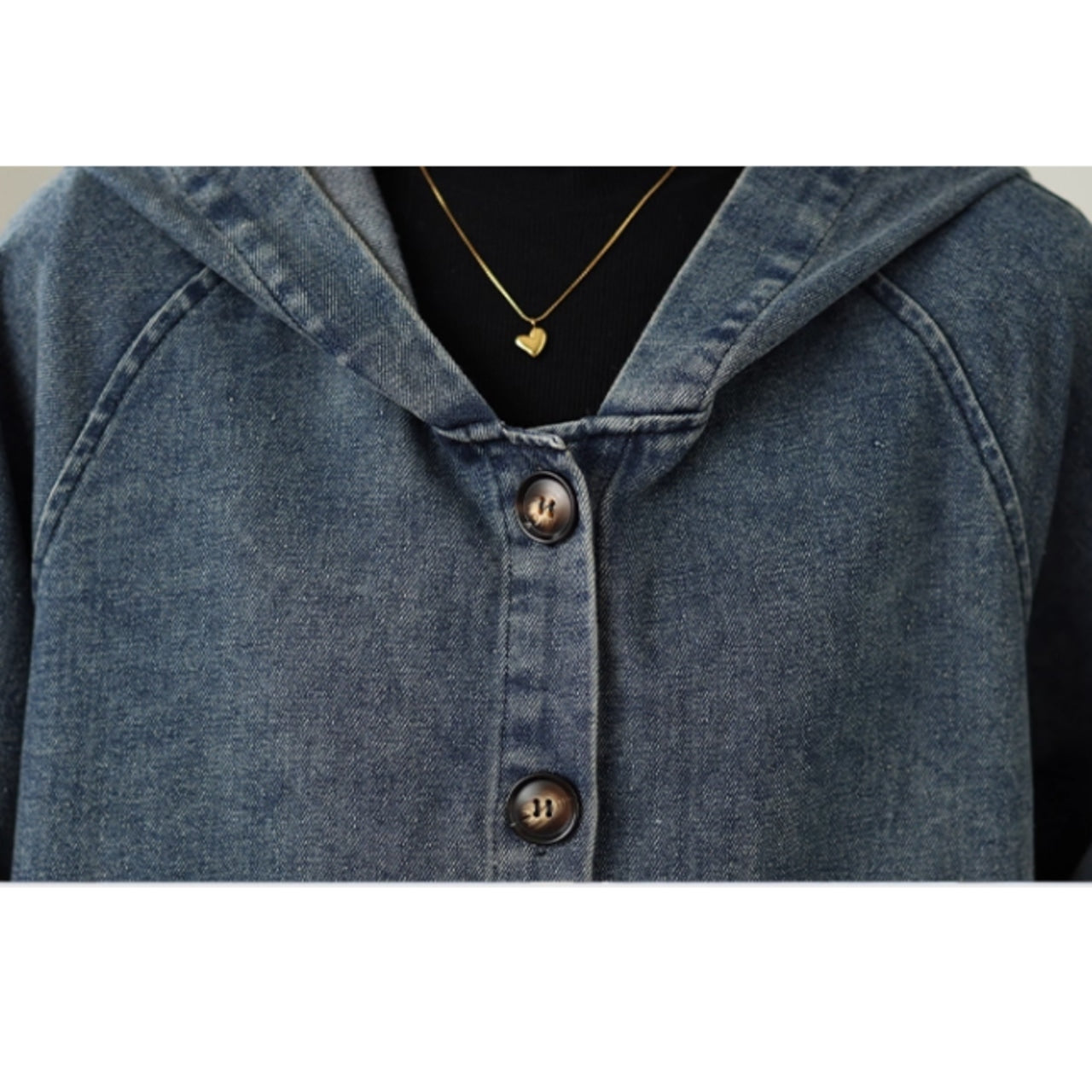Hooded denim coat D0075