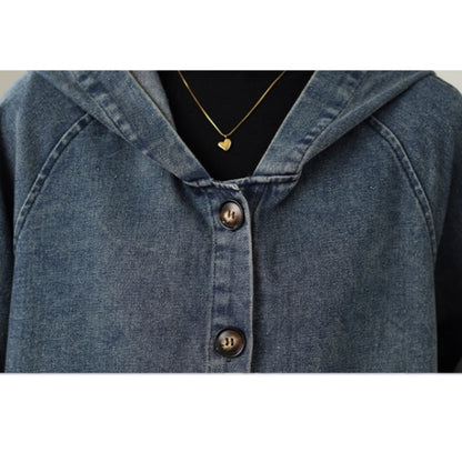 Hooded denim coat D0075