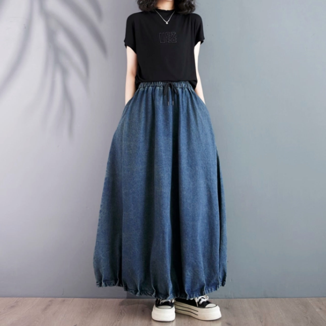 Denim balloon skirt D0072