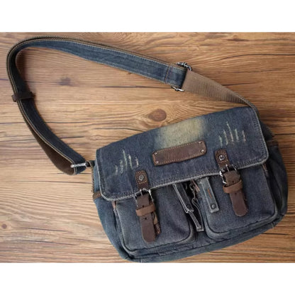 Retro Denim Messenger Bag D0042
