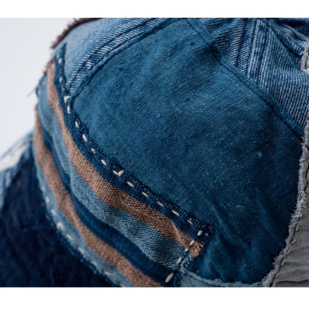 Patchwork denim hat HL2548