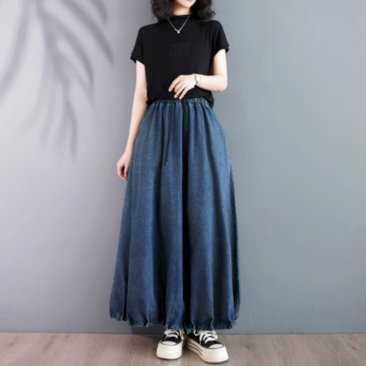 Denim balloon skirt D0072