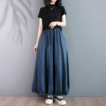 Denim balloon skirt D0072
