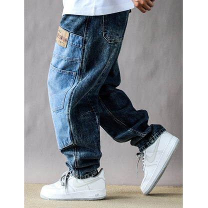 Docked design denim jeans D0092