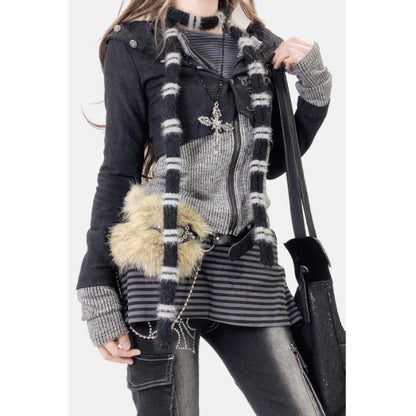 Fake layered hoodie E7022