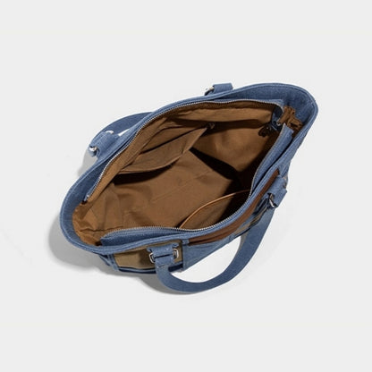 Blocking denim tote bag D0130