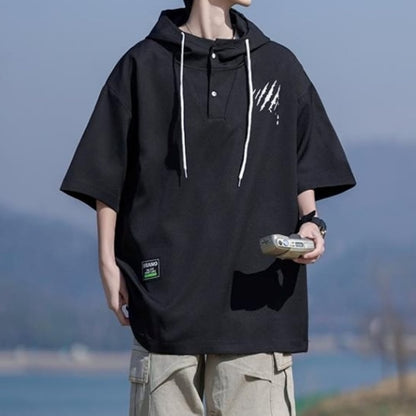 Pullover short sleeve hoodie HL2558
