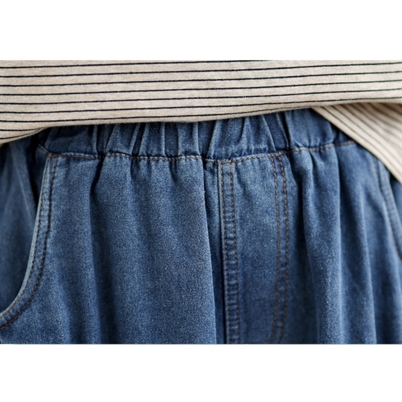 Butterfly Print Wide Denim Pants D0018