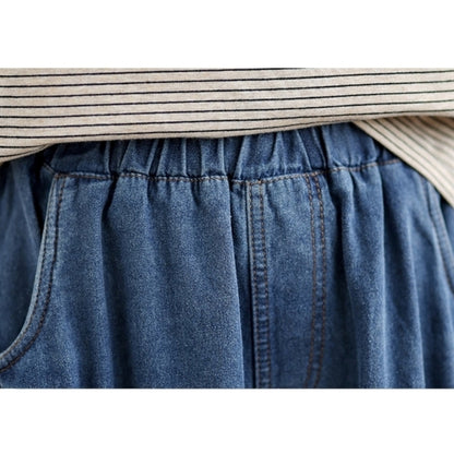 Butterfly Print Wide Denim Pants D0018